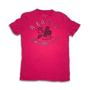 American Eagle Outfitters Pink New York Pink Short Sleeve Tee Shirt